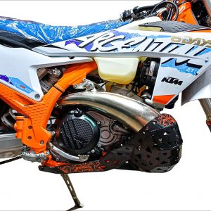 MOTOES Bash Plate With Pipe Guard For KTM-HUSKY-GASGAS 2023-2025 TBI 250/300 2T BLACK