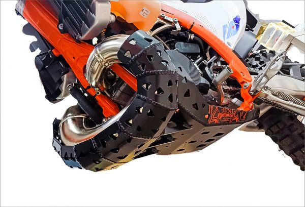MOTOES Bash Plate With Pipe Guard & Linkage Guard For KTM-HUSKY-GASGAS 2023-2025 TBI 250/300 2T BLACK